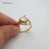 Cluster Anneaux jaunes Gold plaqué 8 mm Triangle Cz Stone Lady Ring Unique Design Sz 7 8