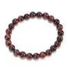 Strand Red Tiger Eye Stone Pärlor armband för män och kvinnor mode trendiga handgjorda smycken gåva