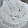 Pendants (1pc/lot) White/blue/purple Synthetic 4mm Opal Beads With 5mm 925 Silver Star Pendant Necklace For Girlfriend Gift
