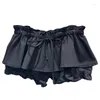 Spódnice 2024 Summer Sweet Ruffled spódnica anty-ekspozycyjna Ultra krótkie padanie dla kobiet białe czarne
