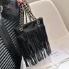 2024 Shoulder Bags Fashion Retro Womens Tassels Crossbody Messenger Bag Large Capacity Niche Boho Handlebags Summer Ladies Commuter Totes