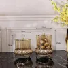 Depolama şişeleri metal dekorasyon mühürlü şişe çikolata altın kurabiye şeffaf cam ev jar yaratıcı zanaat