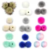 Berets 3Pcs/Set 10cm DIY Colorful Furry Pom Ball With Press Button Removable Fluffy Pompom For Hat Shoes Scarf Accessories