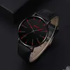 Montre-bracelets 3pcs Set Fashion Mens Es Luxury Casual Leather Quartz Men de poigne