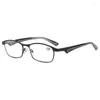 Güneş gözlüğü metal yarım kare presbyopic gözlükler erkeklik moda trend hipermetrop gözlük kadınları bahar bacakları yaşlı okuma