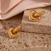 Boucles d'oreilles cerceaux INS 18K Gold Silver PVD Plaqué en acier inoxydable coeur Amour Boucle d'oreille pour les femmes Gift bijoux hypoallergénique imperméable