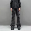 Cyber ​​Y2K Fashion Umyjne czarne workowate dżinsowe spodnie dla mężczyzn ubrania proste hip hop długie spodnie pantalones Hombre 240420