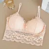 Bras Color sólido Top Lace transparente BRALETTE Mujeres Sexy Hollow Out Brajera Free Summer Fina de malla transpirable Push Up