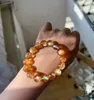 Bracciale di gemma andesina arancione naturale da 7 mm perle rotonde trasparenti per donne elastico cristallo elastico Labrador Moonstone Fashion Aaaaa 240426