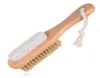 2 in 1 cleaning brushes Natural Body or Foot Exfoliating SPA Brush Double Side with Nature Pumice Stone Soft Bristle Brush EWF19542573933