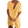 Strand Cover Ups Dress Swimsuit Up Dames Summer Bikini Cover-ups Beachwear Swimming Smock T-shirt Swimwear