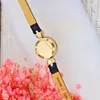 Armbanduhr Antique Hochqualität 2024 Gene Leder Diamonds Luxus Frauen beobachten Quarz Vintage Kupfer Gold Zifferblatt Lady Armband Weihnachten