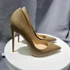 Scarpe eleganti nudi in pelle morbida gradiente italiano con tacchi alti di punta 12 cm/10 cm/8 cm Fascifica per matrimoni sottile sexy 33-45