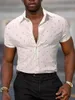 Camisas casuais masculinas verão de corpo inteiro de alta definição camisa de mangas curtas com estilo de moda simples com estilo de moda