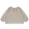 Sets de ropa KS 2024 Spring Girls estampado de cereza Vestido de manga larga Top de suéter de punto lindo