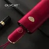 مظلة Olycat Flat Automatic للنساء الصيفية طية UV Parasol Smbrella for Girls Hindproof Sun Shade Smbrellas Luxury Outdize 240422