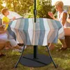 Table Cloth Outdoor Tablecloth Waterproof Cover With Zipper Umbrella Hole For Patio Garden Top Decor 60Inch Round