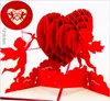 Love 3D Pop Up Cards Saint Valentin Day Gift Carte postale avec autocollants Enveloppe Invitation de mariage Cartes de voeux anniversaire pour son GB62773208