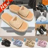 Designer 24SS Sandales femmes Crochet Platform Slides Nappa en cuir nappa Slippers monolithes mousse de caoutchouc Sliders pour femmes Luxury Summer Beach Sandale