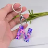 Keychains Colorful Stone Resin Epoxy Keychain 26 Lettre anglaise Pendant Europe et bijourie américain Créatif Créatif Gift