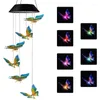 Decoratieve beeldjes Zonnebrinder Wind Lang voor buitengeschenken Moeder Kleurveranderend Hangende mobiele Chime Outdoor Waterdichte LED