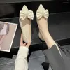 Casual Schuhe speicherte Zehen Damenschuhbüro mit Bow Frauen hellgrüner niedriger Absatz Elegant Non Slip Beau heute junger stilvoller
