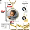 Hip Hop Jewelry Bling CZ Memorial Picture Frames Necklace Personalization Po Custom 26/35/45/68.5MM Circle Medallions Pendant 240422