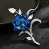 Broches Broche de bouquet de zircon cristal de cristal pour femme accessoires de robe de soirée de banquet
