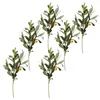Fiori decorativi 6pcs simulazione di rami olive piante artificiali domestiche