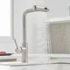 Rubinetti del lavandino del bagno cucina tira fuori rubinetto commerciale manico singolo rubinetti cucina per lavello per la lavanderia a campeggiatore lavandini spazzolati nichel