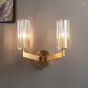 Wandlampe Kupferkristallglas amerikanischer Licht Luxus Wohnzimmer Hintergrund Korridor Treppe Schlafzimmer Bett