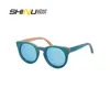 Femmes rondes Lunettes de soleil Polaris Wood Handmade Eyeglass Nature Wooden Eyewear Fashion Lunes 240423