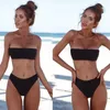 Mujer de baño para mujeres Bandeau vendage bikini set empuje de ropa de playa brasileño