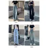 2024 Designer Kvinnor Jeans Summer Thin Light Color Straight Ben Women's Jeans Loose and Draping Short High Purple Jeans Midjan Wide Ben Golo
