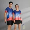 طاولة تنس جيرسي للنساء نساء قصير الأكمام الرياضة Tshirt 3D طباعة الريشة ملابس زوجين ping pong قميص الصيف التصاميم 240430