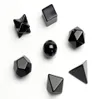 Natural Chakra Black Agate Carved Crystal Healing Platonic Solids Sacred Geometry Symbols with Merkaba Star7600763