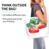 Sacos de compras Mulheres bolsas de ombro aquarela morangos de frutas de grande capacidade para mulheres para mulheres