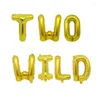 Party -Dekoration 16 Zoll Silber Gold Wild Ein zwei Luftballons Jungle Safari Geburtstagdekorationen Kinderfolie
