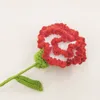 Dekorativa blommor 33 cm Carnation virka blomma konstgjorda hemlagade hand stickade bukett mors dag bröllopspresent