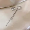 Charm Vintage Spliver Farb Schmetterling Langer Quaste Ohrclip für Frauen Luxus Zirkon ohne durchbohrte Ohrmanschette auf Ohrringschmuck Geschenk