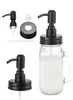 1 PCS Black Mason Jar Dispenser Tapas Proporro de óxido 304 Bomba de loción de cabeza pequeña de acero inoxidable para la cocina y baño JA7139069