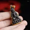 Decoratieve beeldjes Oud Tibet Boeddhisme Meteoriet Iron Tiantie Dorje Phurpa Vajra Faqi Standbeeld Body Boeddha Shakyamuni Pendant