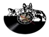 Franse Bulldog Record Wandklok Modern Design Animal Pet Shop Decor Puppy Relogio De Parede Lover Gift 2109132248419