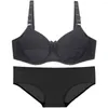 Bras set plus size bh stora kvinnor underkläder kostym set sexig brassiere trosor och solida icke -vadderade underkläder toppar d dd e f g