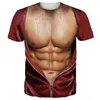 3D ABS ABS TRECT مطبوعة Tirt Gym Clothing Men Summer Streetwear Tshirt Tops Harajuku Fashion Sport Short Sleeve Tee Shirts 240423