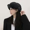 Berets La version coréenne de Star Design for Women Spring and Summer Sweet mignon show face small cloud sboy chapeaux