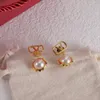 Boucles d'oreilles de mode diamant alphabet d'été perle frange diamant pendentif oreilles de boucles d'oreille femme bijoux de créateur de bijoux de mariage cadeau de fête de mariage