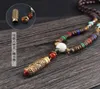 Ethnischer Stil Nepal Gau Box Sechs Worte der Wahrheit Holz Buddha Perlenkette Einfache lange Vintage Halskette Anhänger Halsketten5999977