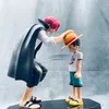 Action Toy Figures 10-18cm Anime One Piece Figure Rouge Hair Shanks Luffy Touchez la tête PVC Modèle Action Figurine Statue Collectible Doll Toys
