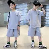 Set di abbigliamento boy summer set cool sport kids sports gust teenager tendenze maniche corte abbigliamento per bambini top+pantaloncini sciolti 2pcs